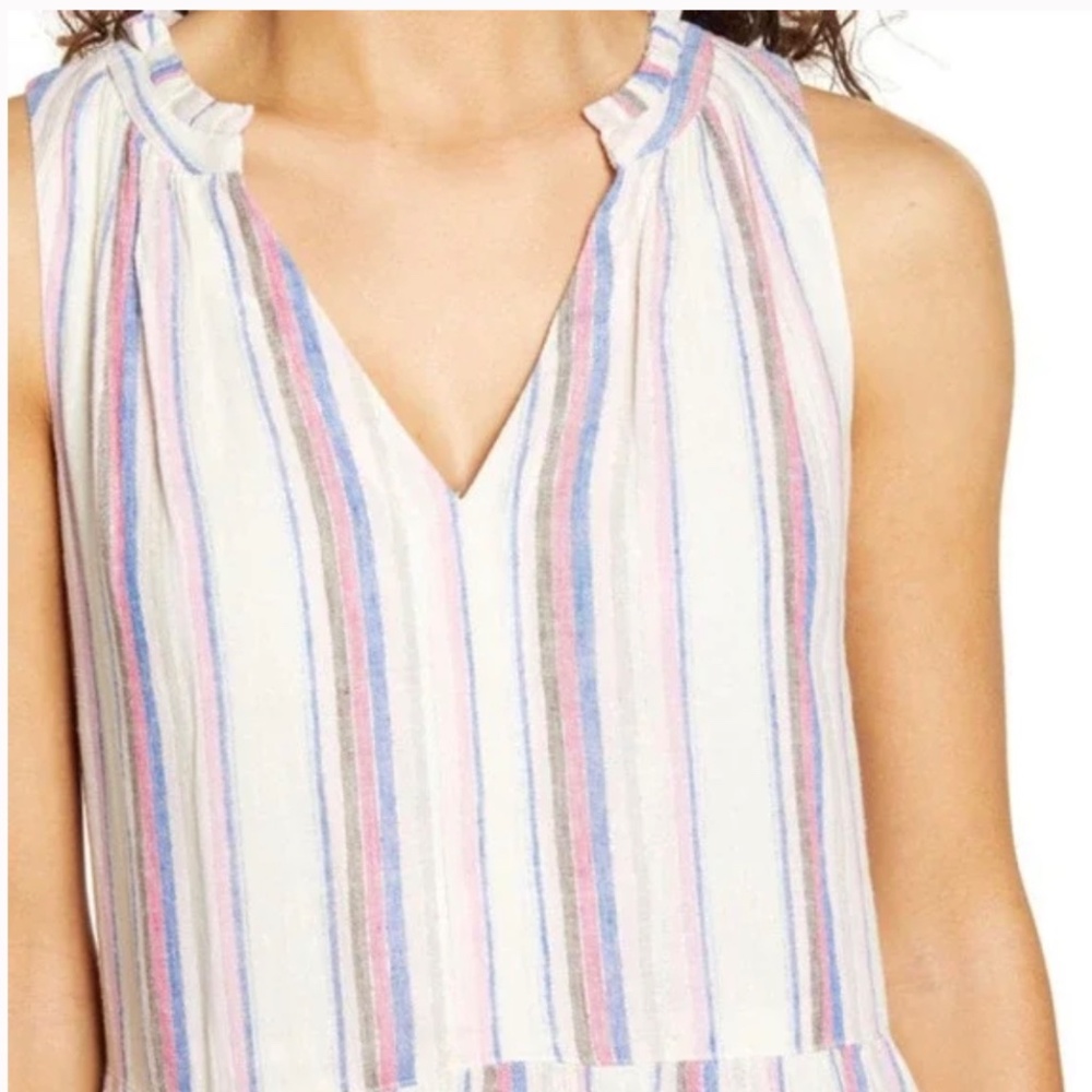 Tommy Bahama String Of Silver Linen-Blend Short Sundress, Coconut, Large - Picture 3 of 14